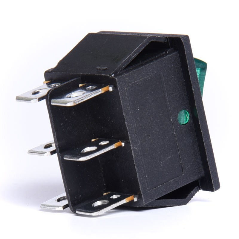 PRZEŁĄCZNIK 12V PODŚWIETLANY DUŻY  ZIELONY 3-POZYCJE