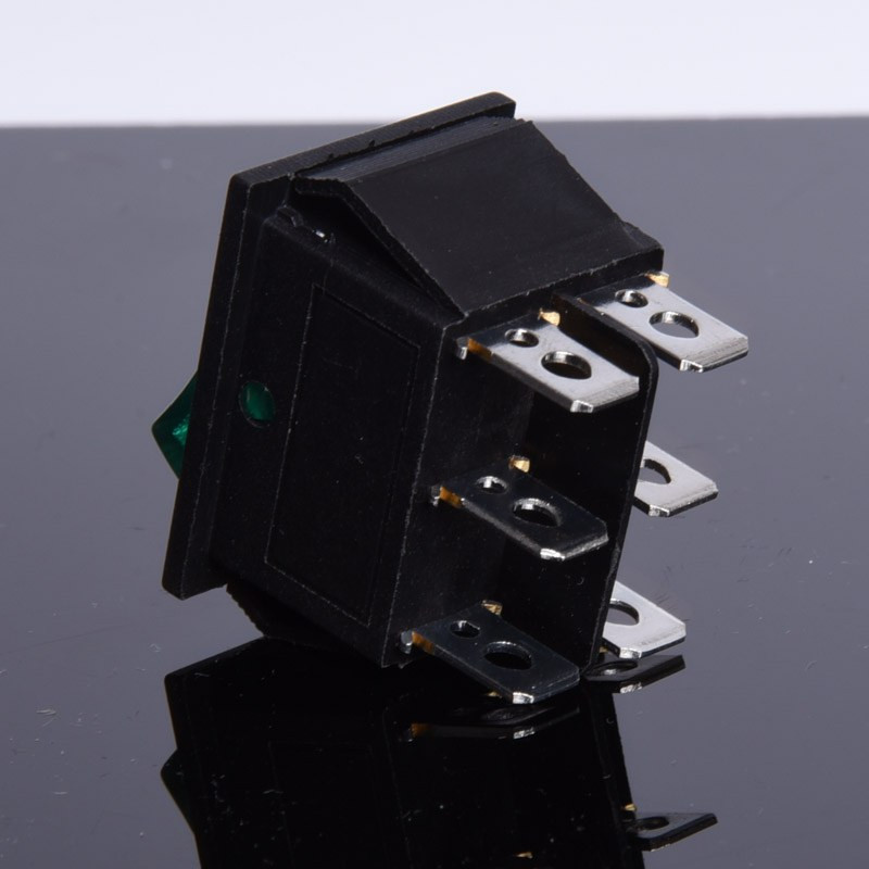 PRZEŁĄCZNIK 12V PODŚWIETLANY DUŻY  ZIELONY 3-POZYCJE