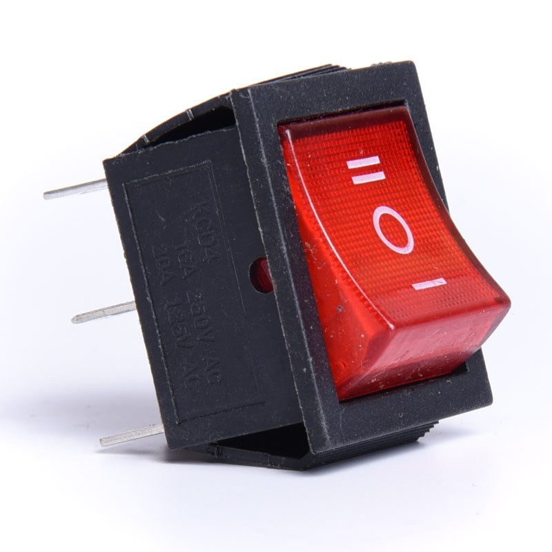 PRZEŁĄCZNIK 12V PODŚWIETLANY DUŻY  CZERWONY 3-POZYCJE