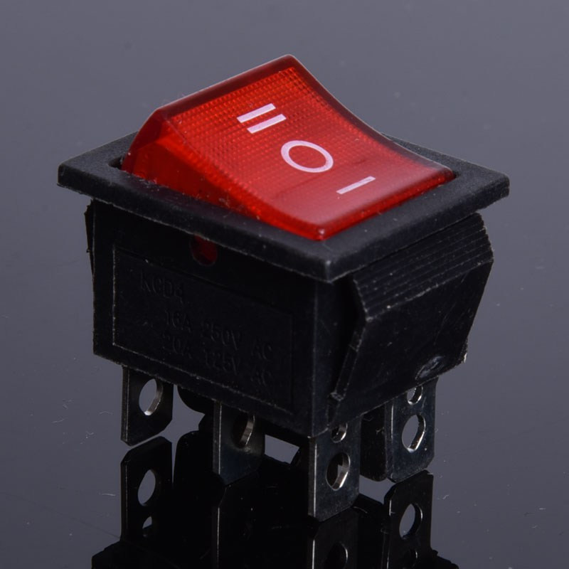 PRZEŁĄCZNIK 12V PODŚWIETLANY DUŻY  CZERWONY 3-POZYCJE