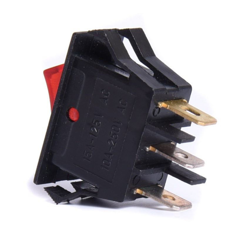 PRZYCISK ZWIERNY "ON"PODŚWIETLANY CZERWONY