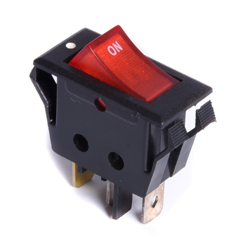 PRZYCISK ZWIERNY "ON"PODŚWIETLANY CZERWONY