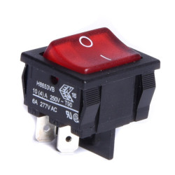 PRZEŁĄCZNIK 2x10A 1-0 ON-OFF H8653VB PODŚWIETLANY CZERWONY BULGIN