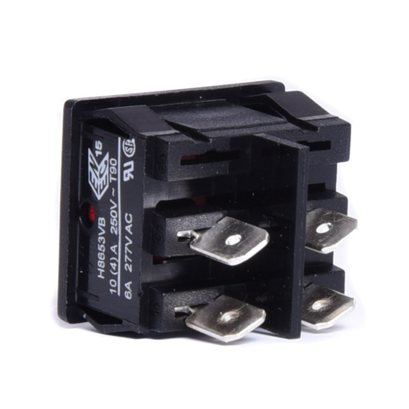 PRZEŁĄCZNIK 2x10A 1-0 ON-OFF H8653VB PODŚWIETLANY CZERWONY BULGIN