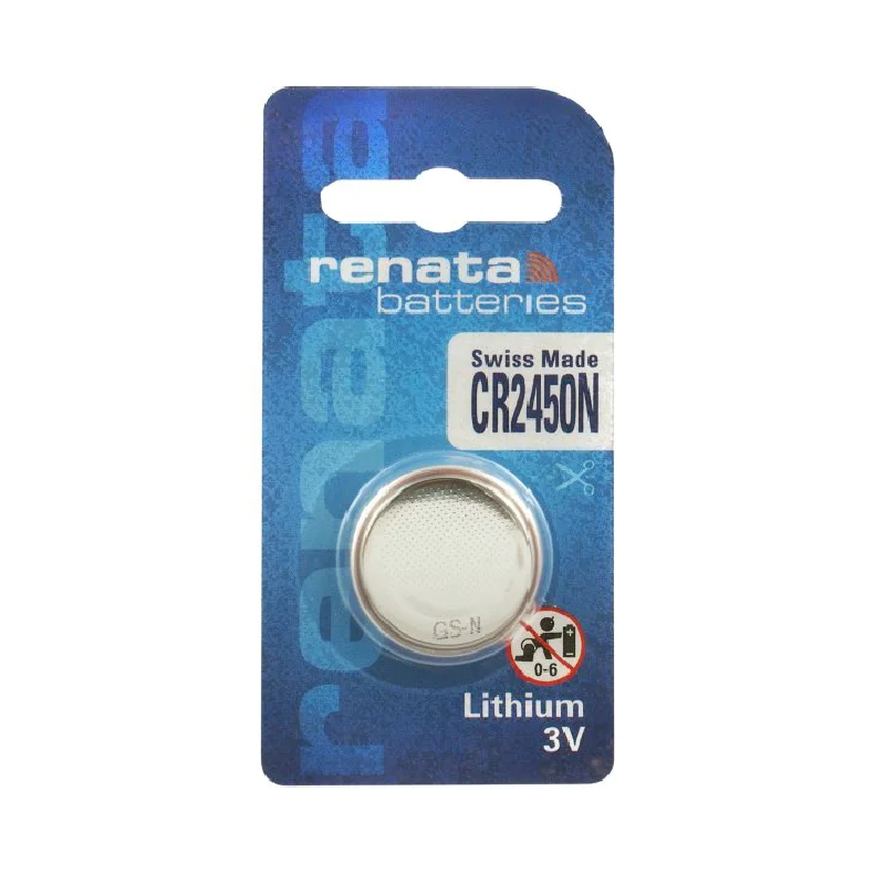 BATERIA CR2450 N 3V LITOWA RENATA PASTYLKA 1szt. 450mAh  24,5x5mm SZWAJCARIA
