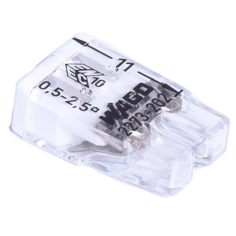 WAGO 2x 0,5-2,5mm2 24A (2273-202) PRZEZROCZYSTA  DRUT