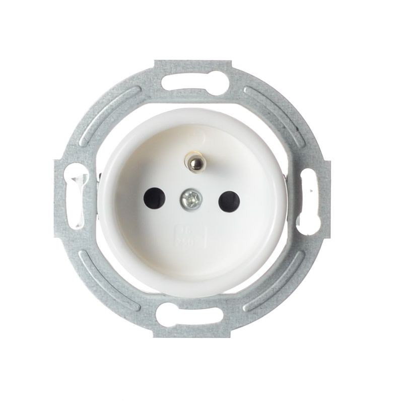 LOFT GNIAZDO 230V Z BOLCEM BIAŁE JLM BEZ RAMKI RETRO FRENCH STYLE