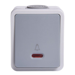 WŁĄCZNIK DZWONKOWY LED NATYNKOWY BIAŁY IP55 JLM INDUSTRIAL DESIGN