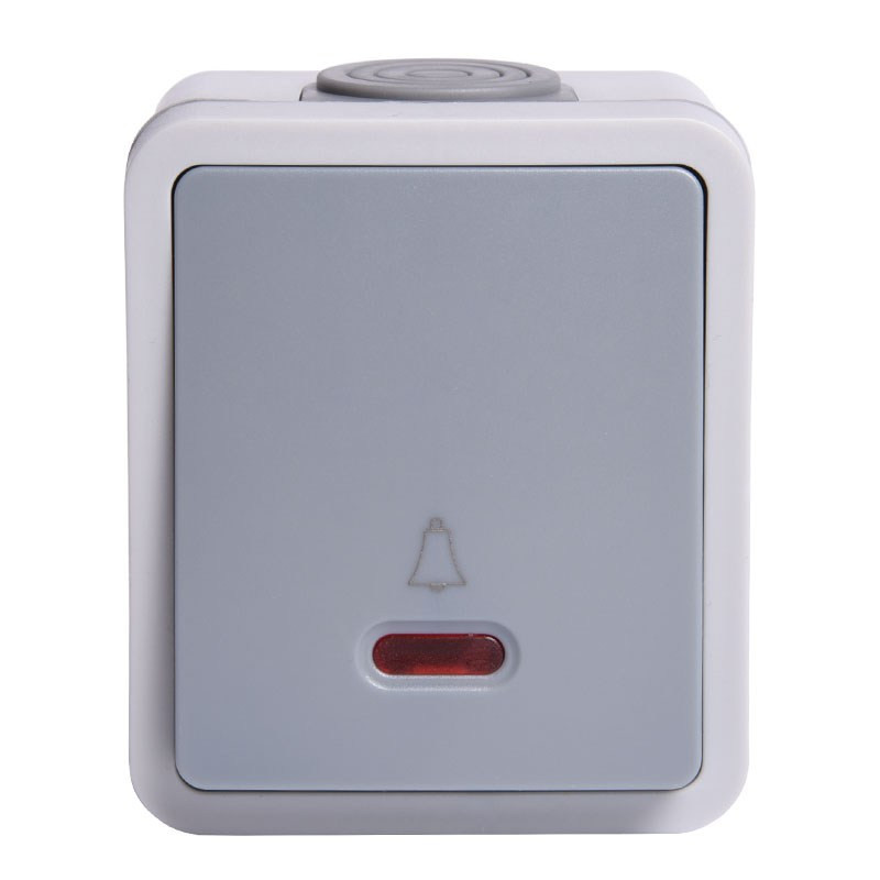 WŁĄCZNIK DZWONKOWY LED NATYNKOWY BIAŁY IP55 JLM INDUSTRIAL DESIGN