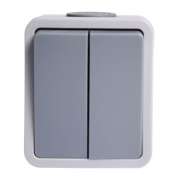 WŁĄCZNIK PODWÓJNY SCHODOWY NATYNKOWY BIAŁY IP55 JLM INDUSTRIAL DESIGN