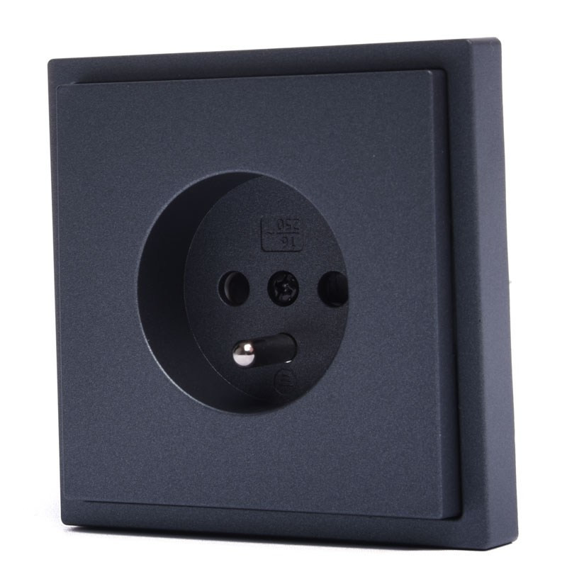 GNIAZDO PODTYNKOWE GRAFIT  BEZ RAMKI JLM ULTRA DESIGN