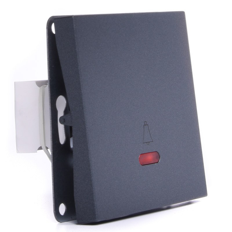 WŁĄCZNIK DZWONKOWY LED PODTYNKOWY GRAFIT BEZ RAMKI JLM UTRA DESIGN