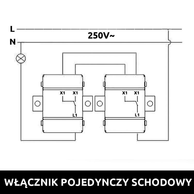 LOFT WŁĄCZNIK POJEDYNCZY SCHODOWY CZARNY JLM BEZ RAMKI FRENCH RETRO STYLE