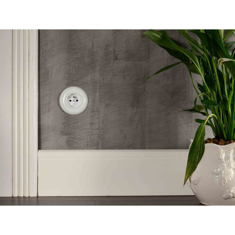 LOFT GNIAZDO 230V Z BOLCEM BIAŁE JLM BEZ RAMKI RETRO FRENCH STYLE