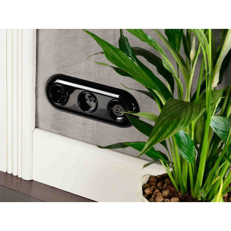 LOFT GNIAZDO 230V Z BOLCEM CZARNE JLM BEZ RAMKI RETRO FRENCH STYLE