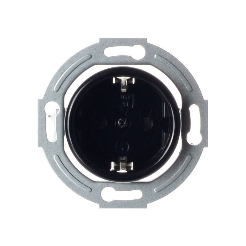 LOFT GNIAZDO 230V SCHUKO CZARNE JLM BEZ RAMKI RETRO FRENCH STYLE  CZARNE JLM BEZ RAMKI