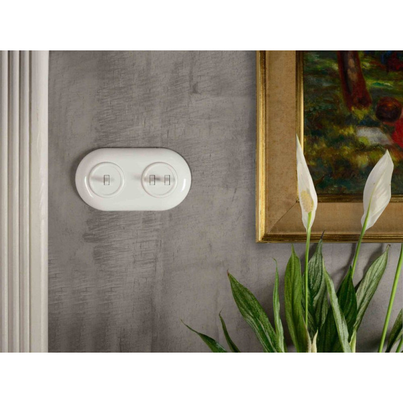 LOFT WŁĄCZNIK POJEDYNCZY SCHODOWY BIAŁY JLM BEZ RAMKI RETRO FRENCH STYLE