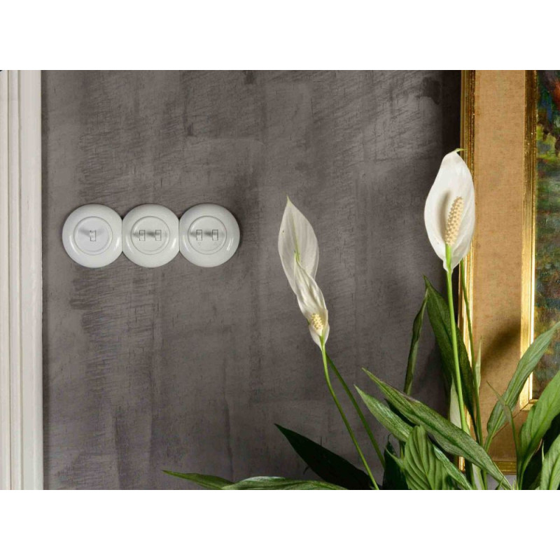 LOFT WŁĄCZNIK PODWÓJNY SCHODOWY BIAŁY JLM BEZ RETRO FRENCH STYLE  RAMKI