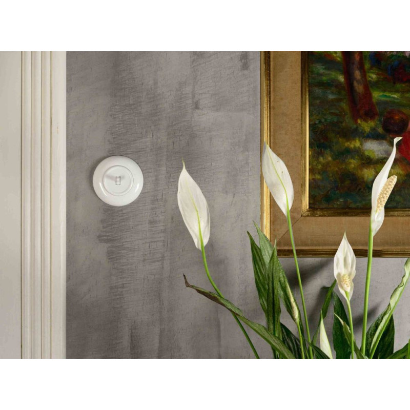 LOFT PRZYCISK DZWONKOWY BIAŁY JLM BEZ RAMKI RETRO FRENCH STYLE