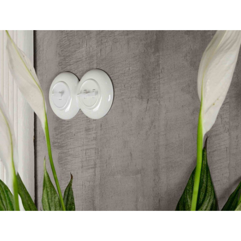 LOFT WŁĄCZNIK KRZYŻOWY BIAŁY JLM BEZ RAMKI RETRO FRENCH STYLE