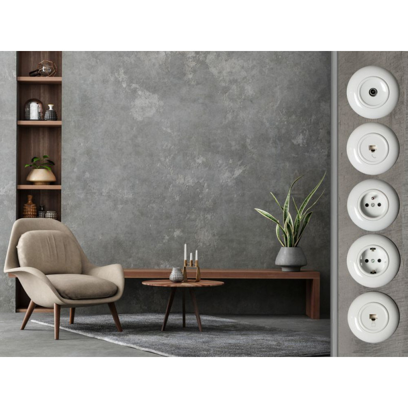 LOFT WŁĄCZNIK STERUJĄCY ROLETAMI BIAŁY JLM BEZ RAMKI RETRO FRENCH STYLE