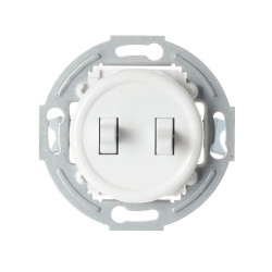 LOFT WŁĄCZNIK PODWÓJNY SCHODOWY BIAŁY JLM BEZ RETRO FRENCH STYLE  RAMKI