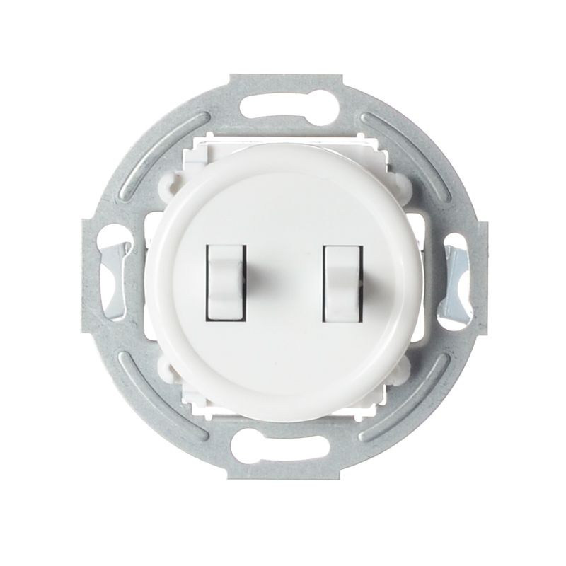 LOFT WŁĄCZNIK PODWÓJNY SCHODOWY BIAŁY JLM BEZ RETRO FRENCH STYLE  RAMKI