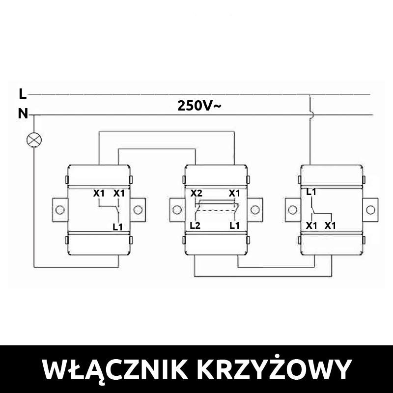 LOFT WŁĄCZNIK KRZYŻOWY BIAŁY JLM BEZ RAMKI RETRO FRENCH STYLE