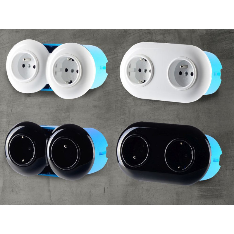 LOFT WŁĄCZNIK POJEDYNCZY CZARNY JLM BEZ RAMKI RETRO FRENCH STYLE  CZARNY JLM BEZ RAMKI