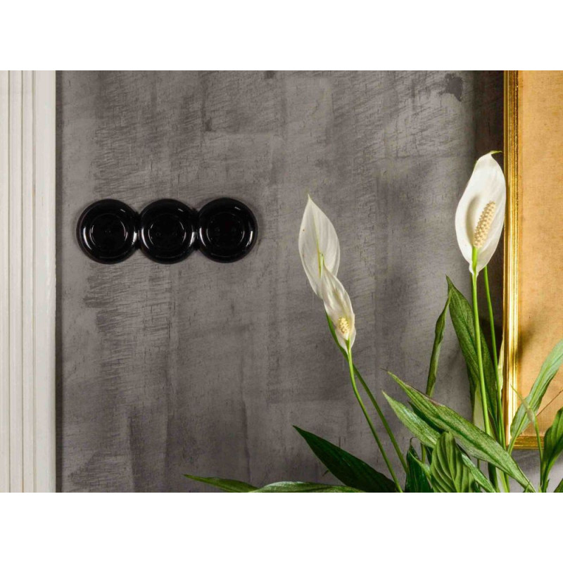 LOFT WŁĄCZNIK POJEDYNCZY SCHODOWY CZARNY JLM BEZ RAMKI FRENCH RETRO STYLE