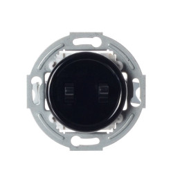 LOFT WŁĄCZNIK PODWÓJNY CZARNY JLM BEZ RAMKI RETRO FRENCH STYLE