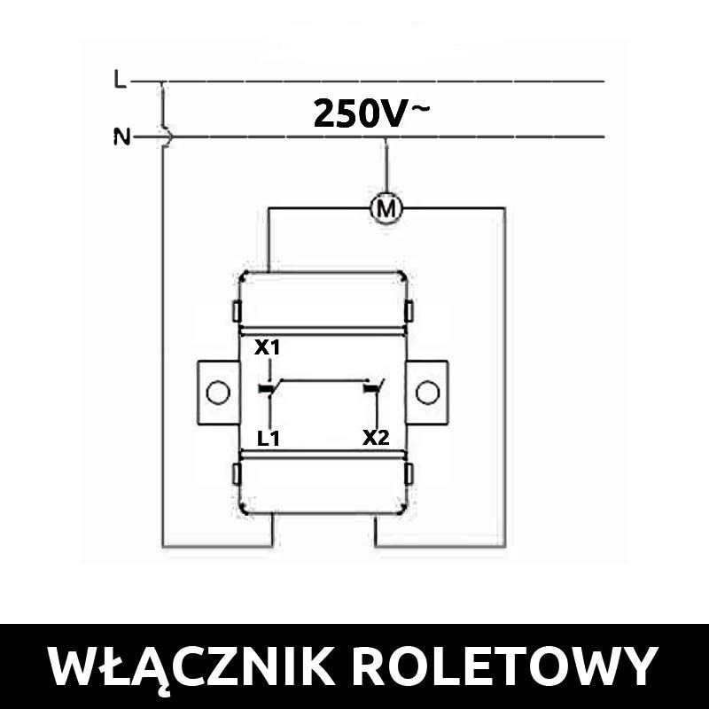 LOFT WŁĄCZNIK STERUJĄCY ROLETAMI CZARNY JLM BEZ RAMKI RETRO FRENCH STYLE