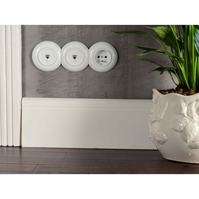 LOFT GNIAZDO KOMPUTEROWE RJ45 BIAŁE JLM BEZ RAMKI RETRO FRENCH STYLE