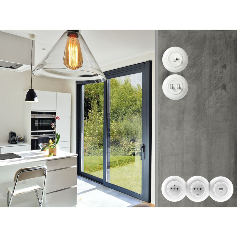 LOFT GNIAZDO TV BIAŁE JLM BEZ RAMKI RETRO FRENCH STYLE