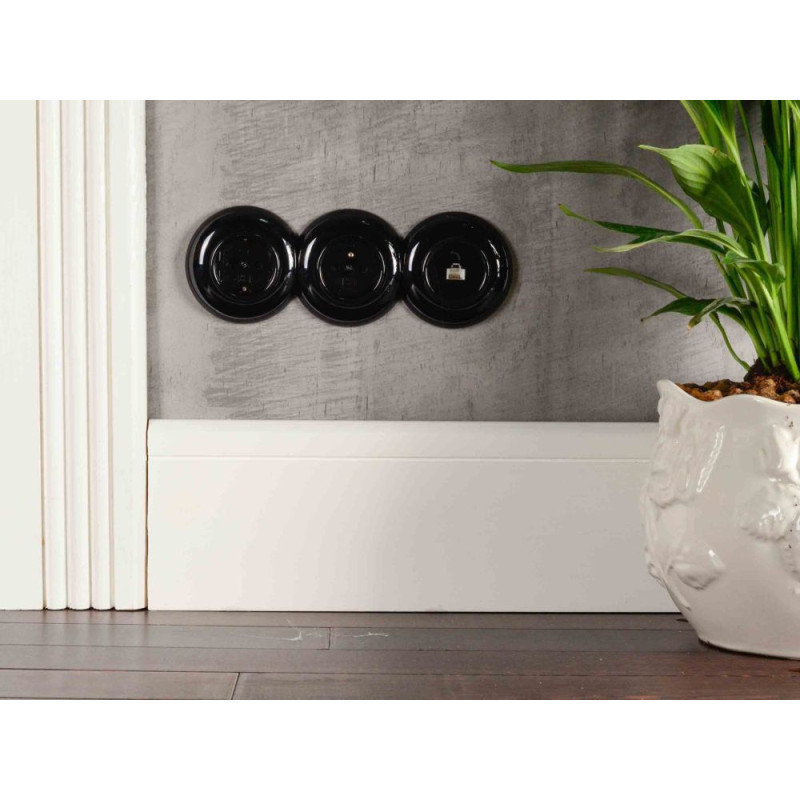 LOFT GNIAZDO KOMPUTEROWE RJ45 CZARNE JLM BEZ RAMKI RETRO FRENCH STYLE