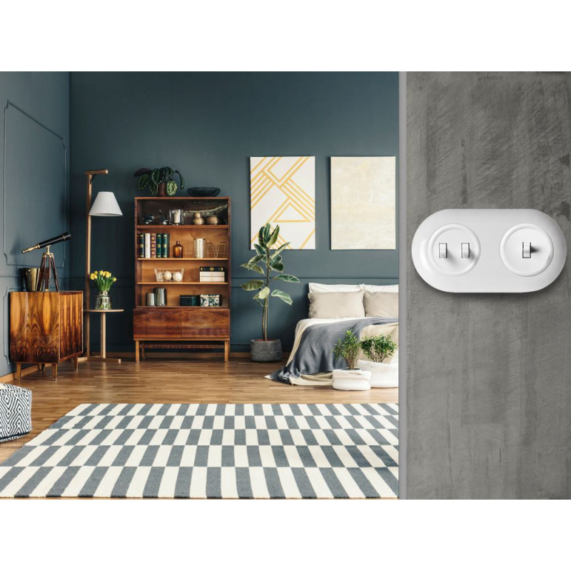 LOFT RAMKA PODWÓJNA 156x85mm BIAŁA JLM RETRO FRENCH STYLE