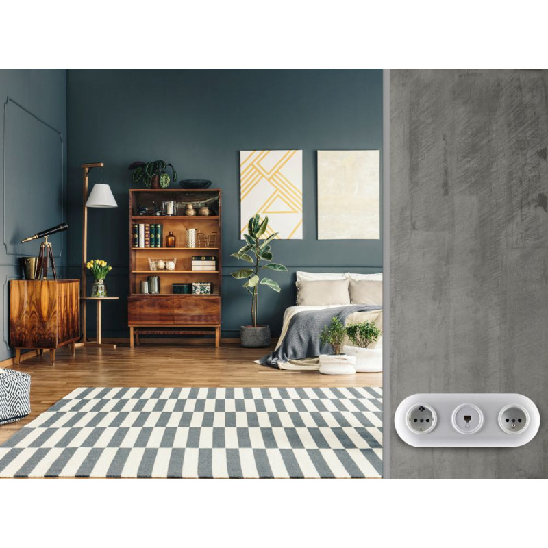 LOFT RAMKA PODWÓJNA 156x85mm BIAŁA JLM RETRO FRENCH STYLE