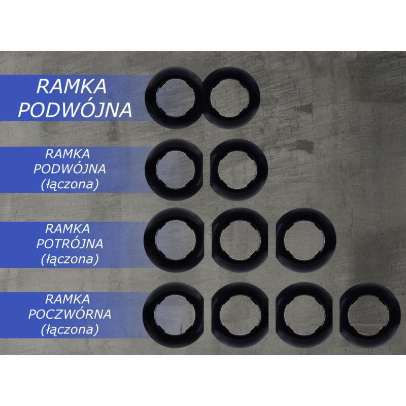 LOFT RAMKA POJEDYNCZA 81mm CZARNA JLM RETRO FRENCH STYLE