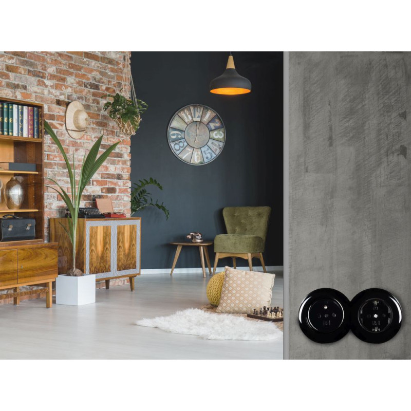 LOFT RAMKA PODWÓJNA CZARNA JLM RETRO FRENCH STYLE