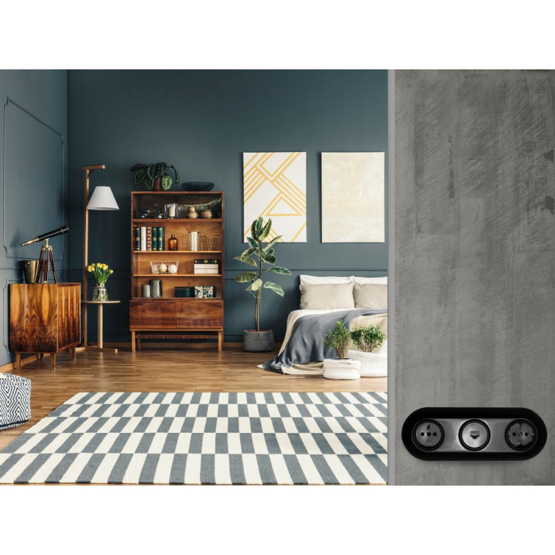 LOFT RAMKA PODWÓJNA 156x85mm CZARNA JLM RETRO FRENCH STYLE