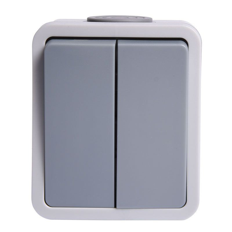 WŁĄCZNIK PODWÓJNY NATYNKOWY BIAŁY IP55 JLM INDUSTRIAL DESIGN