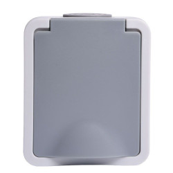 GNIAZDO SCHUKO POJEDYNCZE Z KLAPKĄ NATYNKOWE BIAŁE IP55 JLM INDUSTRIAL DESIGN