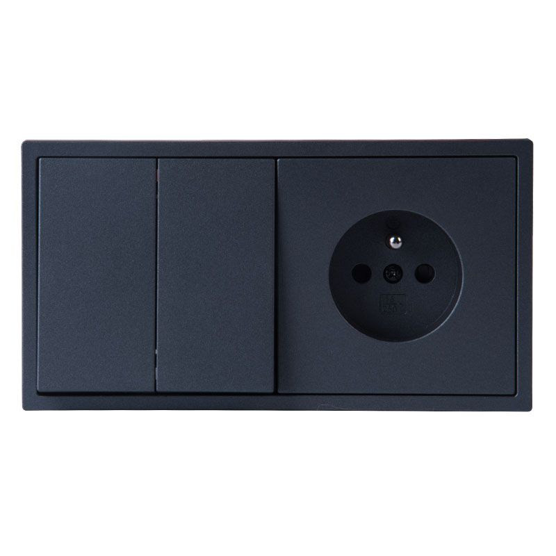 WŁĄCZNIK PODWÓJNY PODTYNKOWY GRAFIT BEZ RAMKI JLM ULTRA DESIGN