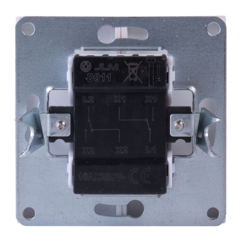 WŁĄCZNIK PODWÓJNY SCHODOWY PODTYNKOWY BIAŁY BEZ RAMKI JLM ULTRA DESIGN