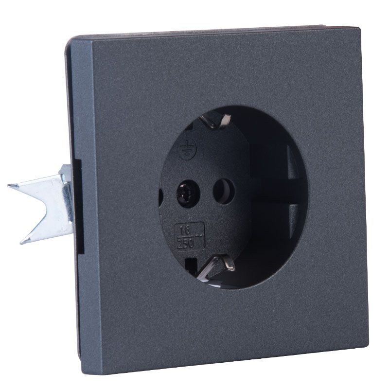 GNIAZDO PODTYNKOWE SCHUKO CZARNE BEZ RAMKI JLM ULTRA DESIGN