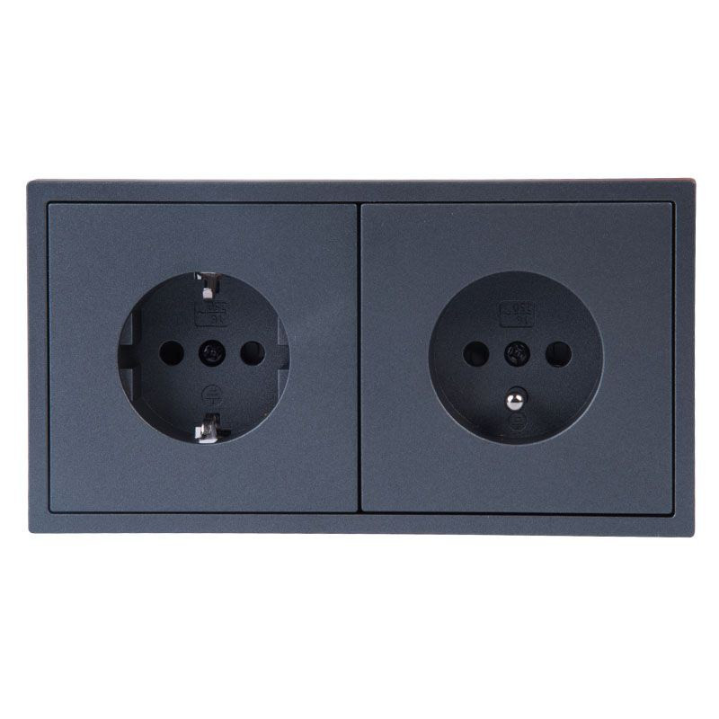 GNIAZDO PODTYNKOWE SCHUKO CZARNE BEZ RAMKI JLM ULTRA DESIGN