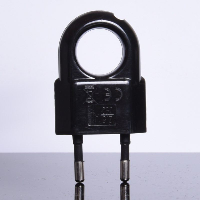 WTYK 230V PŁASKI Z UCHWYTEM CZARNY WTP2C-2 2,5A 250V ELGOTECH WTYCZKA