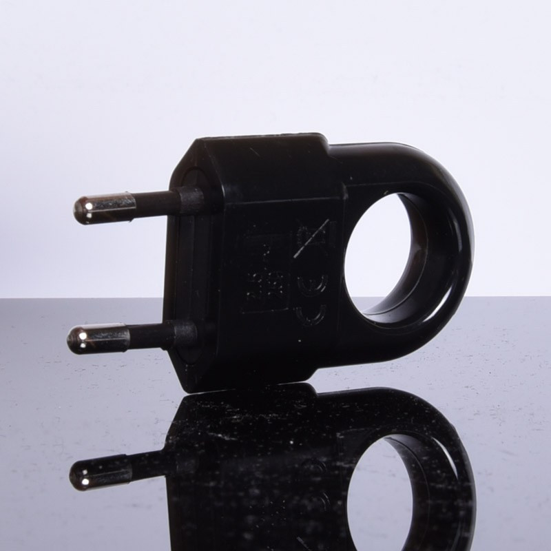 WTYK 230V PŁASKI Z UCHWYTEM CZARNY WTP2C-2 2,5A 250V ELGOTECH WTYCZKA