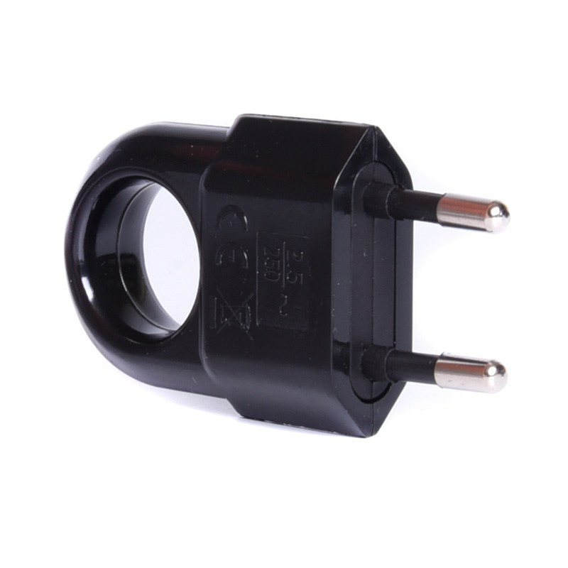 WTYK 230V PŁASKI Z UCHWYTEM CZARNY WTP2C-2 2,5A 250V ELGOTECH WTYCZKA