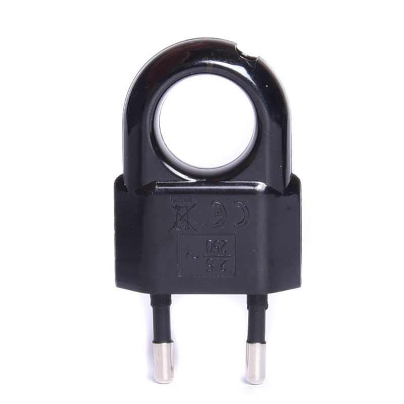 WTYK 230V PŁASKI Z UCHWYTEM CZARNY WTP2C-2 2,5A 250V ELGOTECH WTYCZKA